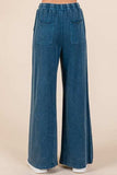 Mittoshop Mineral Wash French Terry Drawstring Wide Leg Pants - Trendsi - Flyclothing LLC