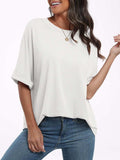 Round Neck Half Sleeve T-Shirt - Trendsi - Flyclothing LLC