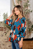 Sew In Love Full Size Printed Boat Neck Blouse - Trendsi