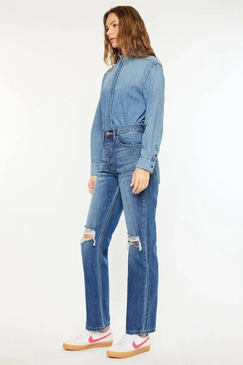 Kancan Ultra High Rise 90's Boyfriend Jeans - Trendsi - Flyclothing LLC