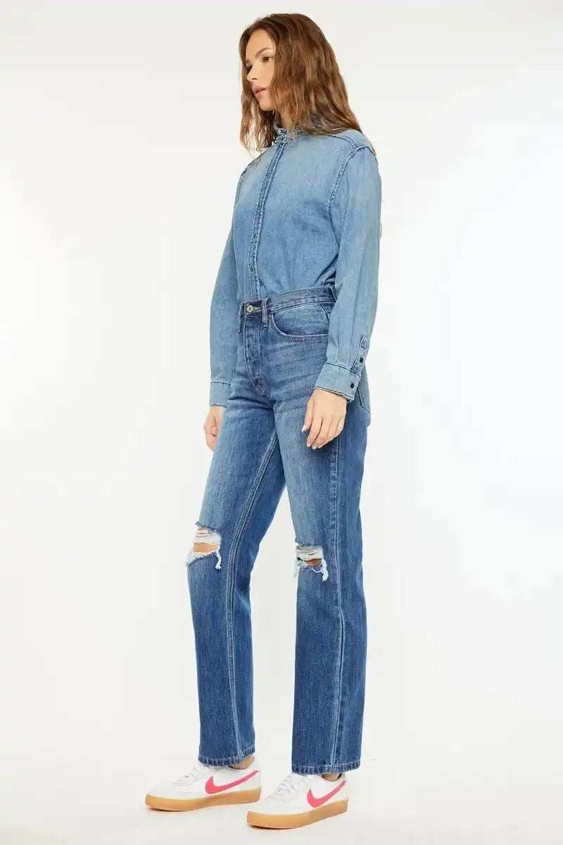 Kancan Ultra High Rise 90's Boyfriend Jeans - Trendsi - Flyclothing LLC