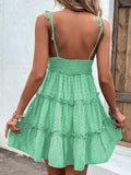 Frill Spaghetti Strap Tiered Dress - Trendsi - Flyclothing LLC