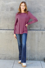 Basic Bae Full Size Round Neck Long Sleeve Top - ShopBasicbae - Flyclothing LLC