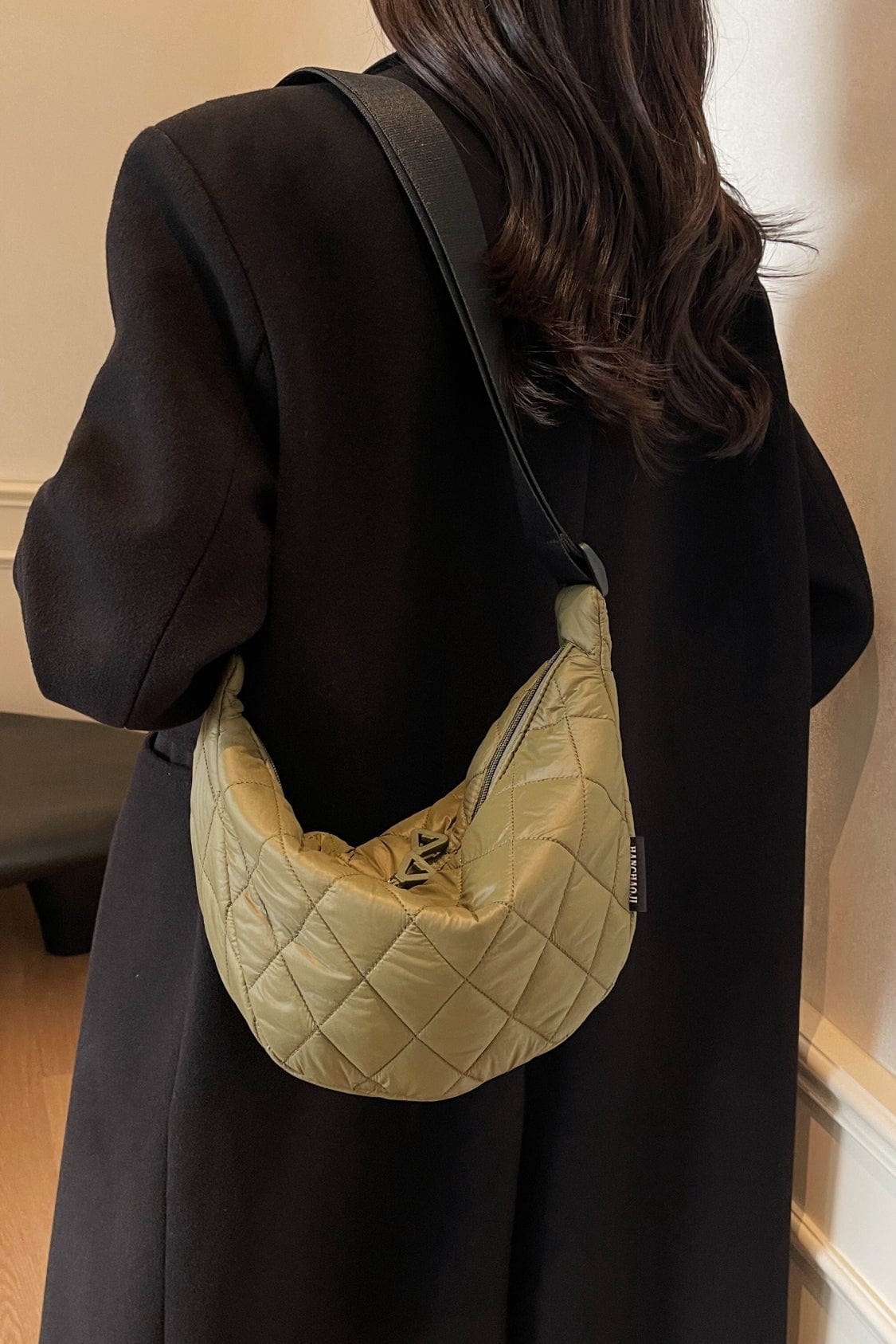 Quilted Adjustable Strap Crossbody Bag - Trendsi