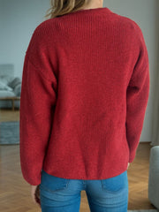 Solid Color Round Neck Long Sleeve Sweater - Trendsi