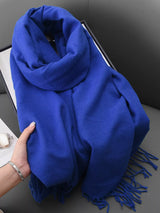 Solid Color Fringe Scarf - Trendsi - Flyclothing LLC