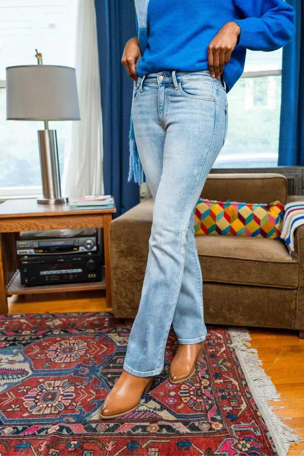 Judy Blue Mid Rise Thermal Bootcut Jeans - Trendsi - Flyclothing LLC