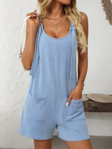 Mandy Texture Adjustable Strap Overalls with Pockets - Trendsi - Flyclothing LLC