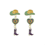 Cowboy Hat Boot Dangle Earrings - Trendsi - Flyclothing LLC