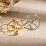 Stainless Steel Crisscross Open Ring - Trendsi - Flyclothing LLC
