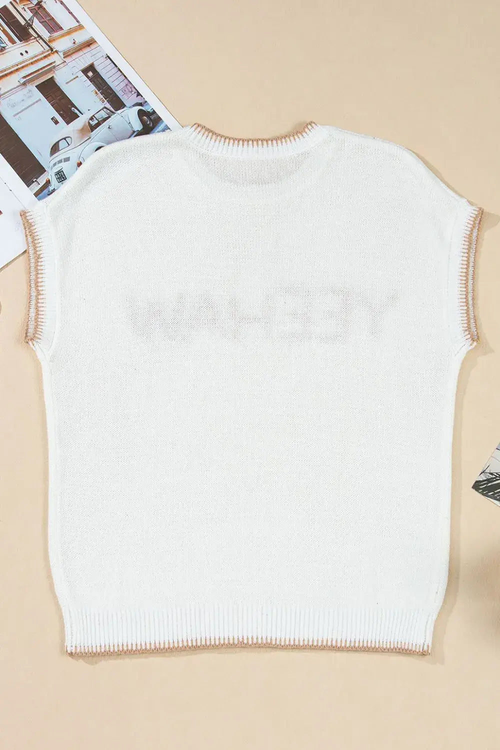 YEEHAW Stitch Edge Crew Neck Knit Top - Trendsi - Flyclothing LLC