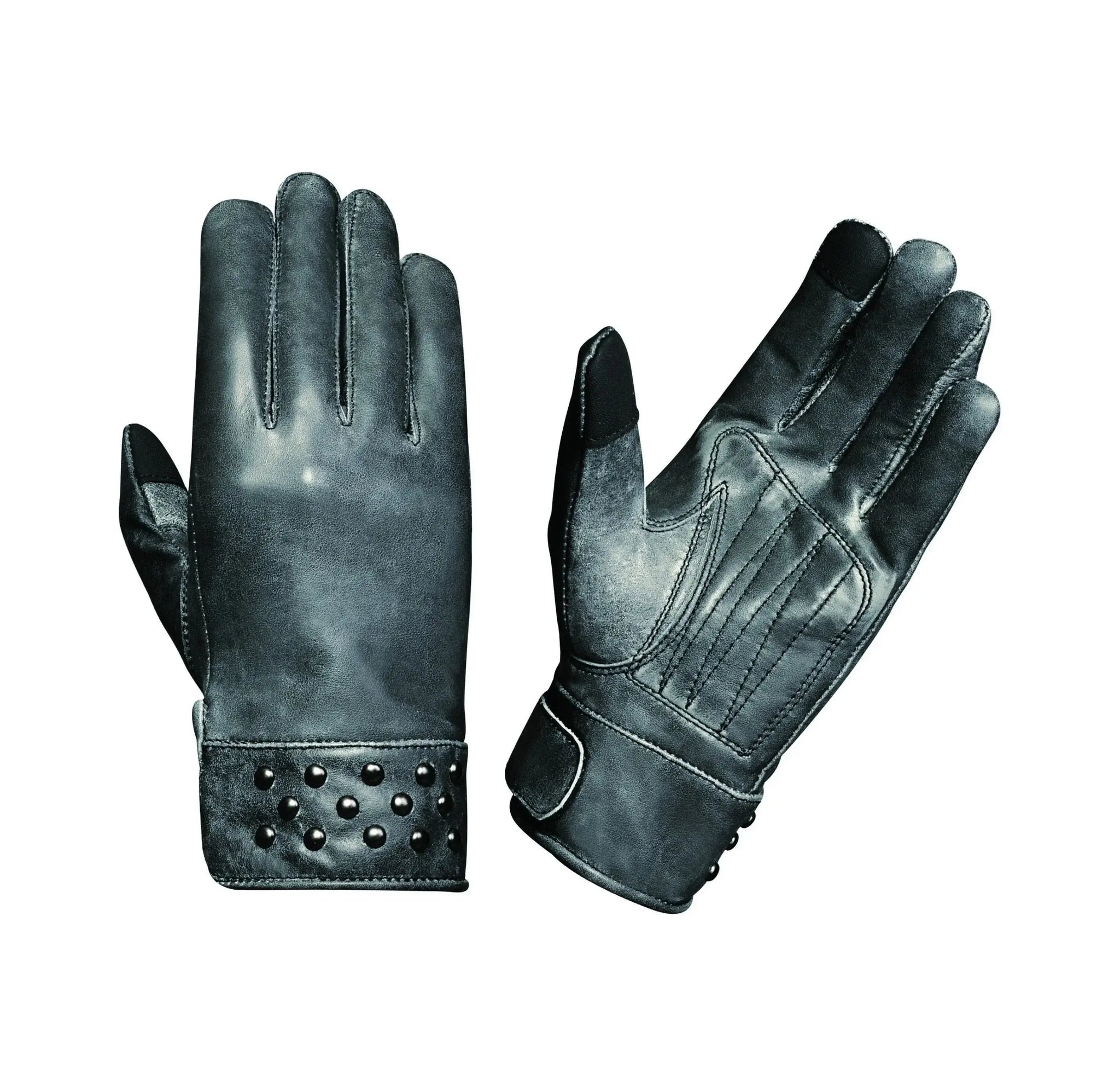 Ladies Gray Full Finger Gloves - Unik Just for Bikers - Flyclothing LLC