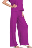 Zenana Rolled Sleeve Top and Pants Sweater Set - Trendsi