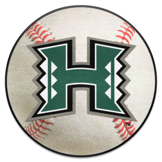 Hawaii Rainbows Baseball Rug - 27in. Diameter - Hawaii