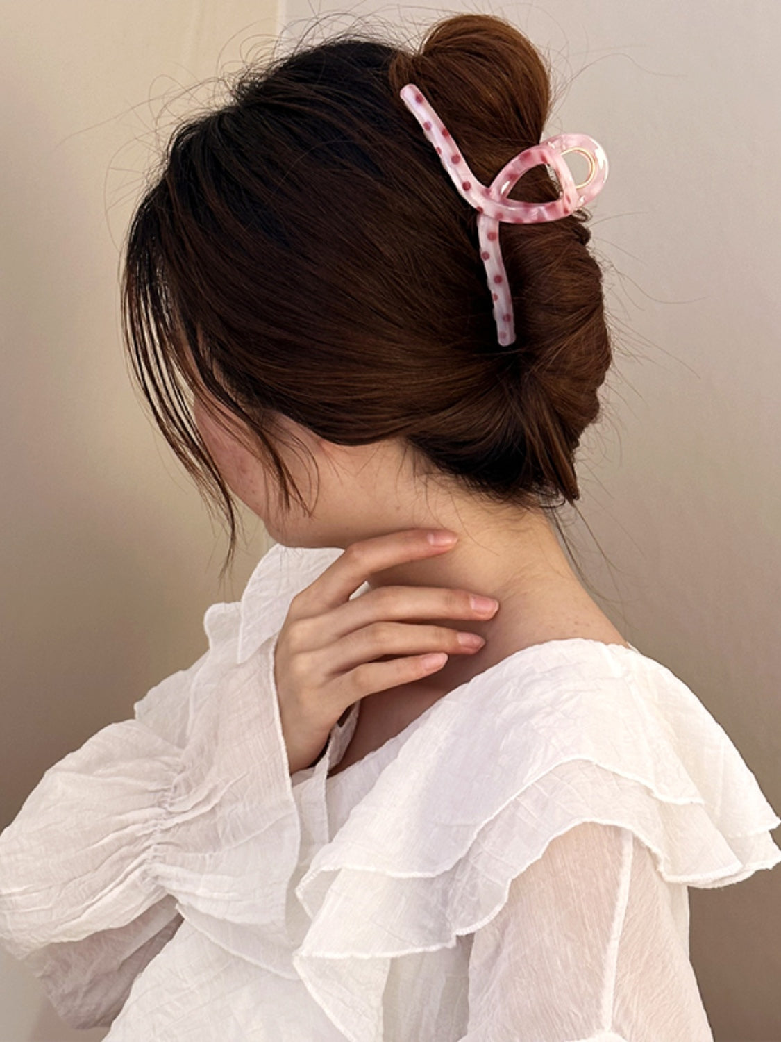 PC Polka Dot Hair Claw Clip - Trendsi - Flyclothing LLC