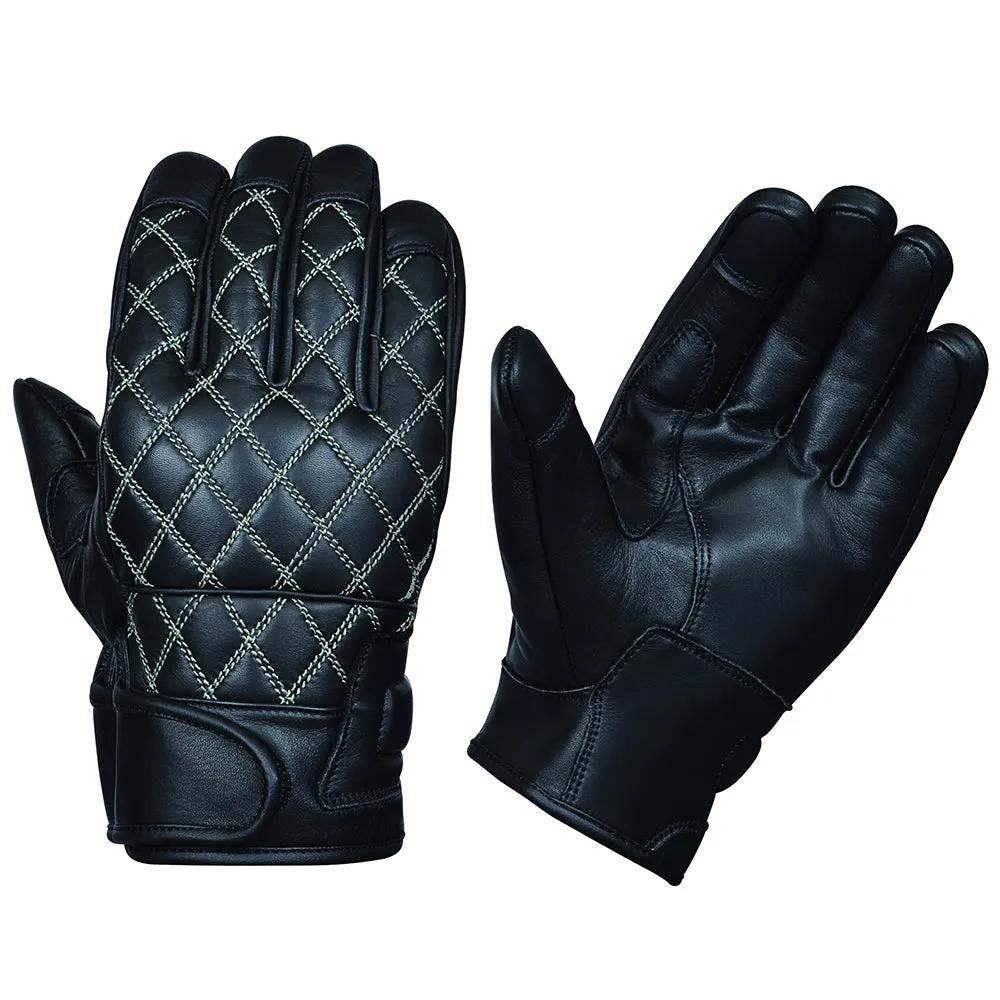 Men’s Full Finger Riding Gloves with Gray Stitching - Unik Just for Bikers - Flyclothing LLC