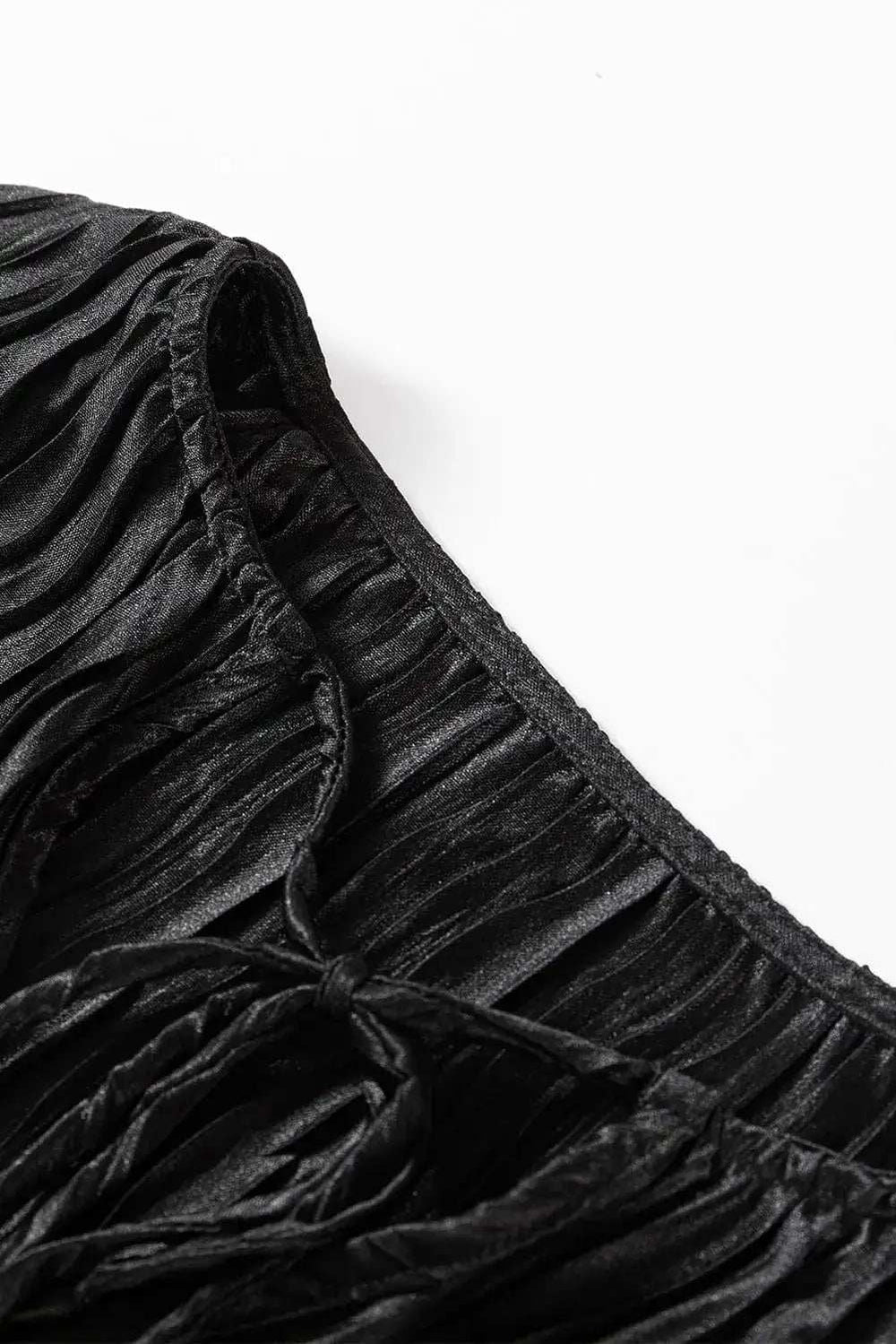 Tie Neck Long Sleeve Blouse - Trendsi - Flyclothing LLC