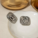 Stainless Steel Stud Earrings - Trendsi - Flyclothing LLC