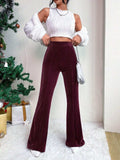 High Waist Flare Pants - Trendsi - Flyclothing LLC
