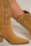 Beast Fashion Rhinestone Detail Point Toe Boots - Trendsi