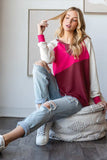 HOPELY Color Block Long Sleeve T-Shirt - Trendsi - Flyclothing LLC