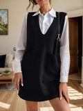 V-Neck Sleeveless Sweater Dress with Pockets - Trendsi - Flyclothing LLC