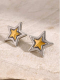 Stainless Steel Star Stud Earrings - Trendsi - Flyclothing LLC
