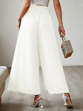Tied Slit Wide Leg Pants - Trendsi