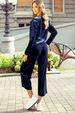 Frill Round Neck Long Sleeve Top and Pants Set - Trendsi - Flyclothing LLC