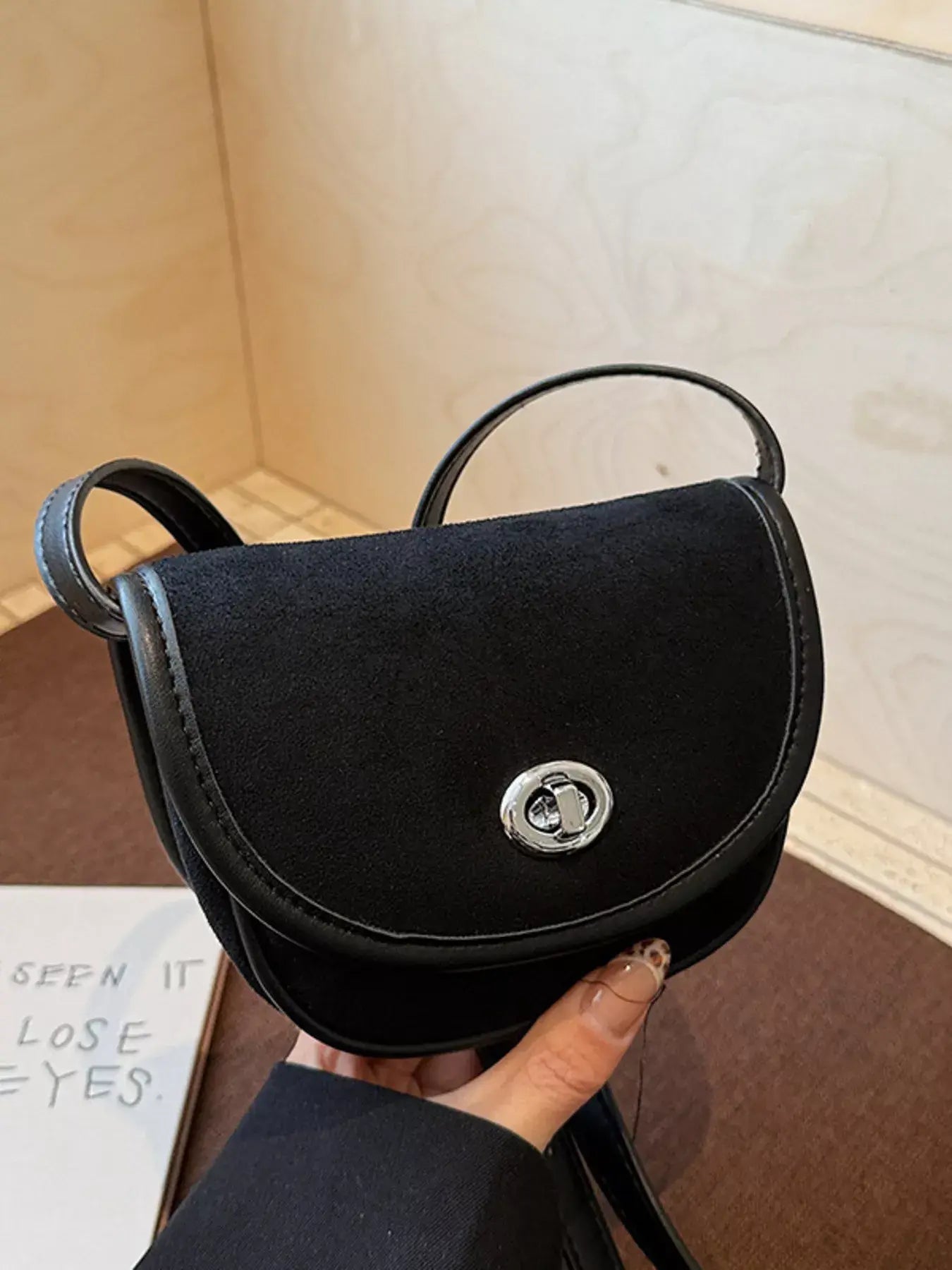 Suede Flap Crossbody Bag - Trendsi - Flyclothing LLC