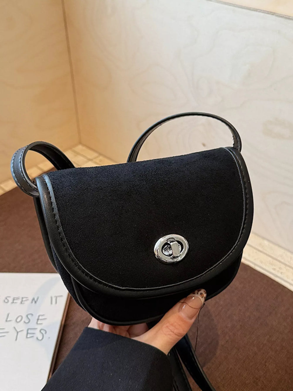 Suede Flap Crossbody Bag - Trendsi - Flyclothing LLC