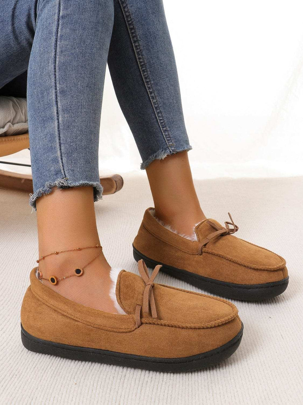 Bow Round Toe Flat Slip-Ons - Trendsi - Flyclothing LLC
