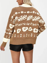 Floral Pattern Button-Down Cardigan - Trendsi - Flyclothing LLC