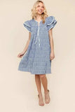 Haptics Double Ruffle Sleeve Dress with Side Pockets - Trendsi - Flyclothing LLC