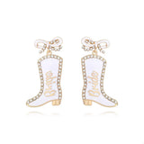 Cowgirl Boot Dangle Earrings with Bow - Trendsi - Flyclothing LLC