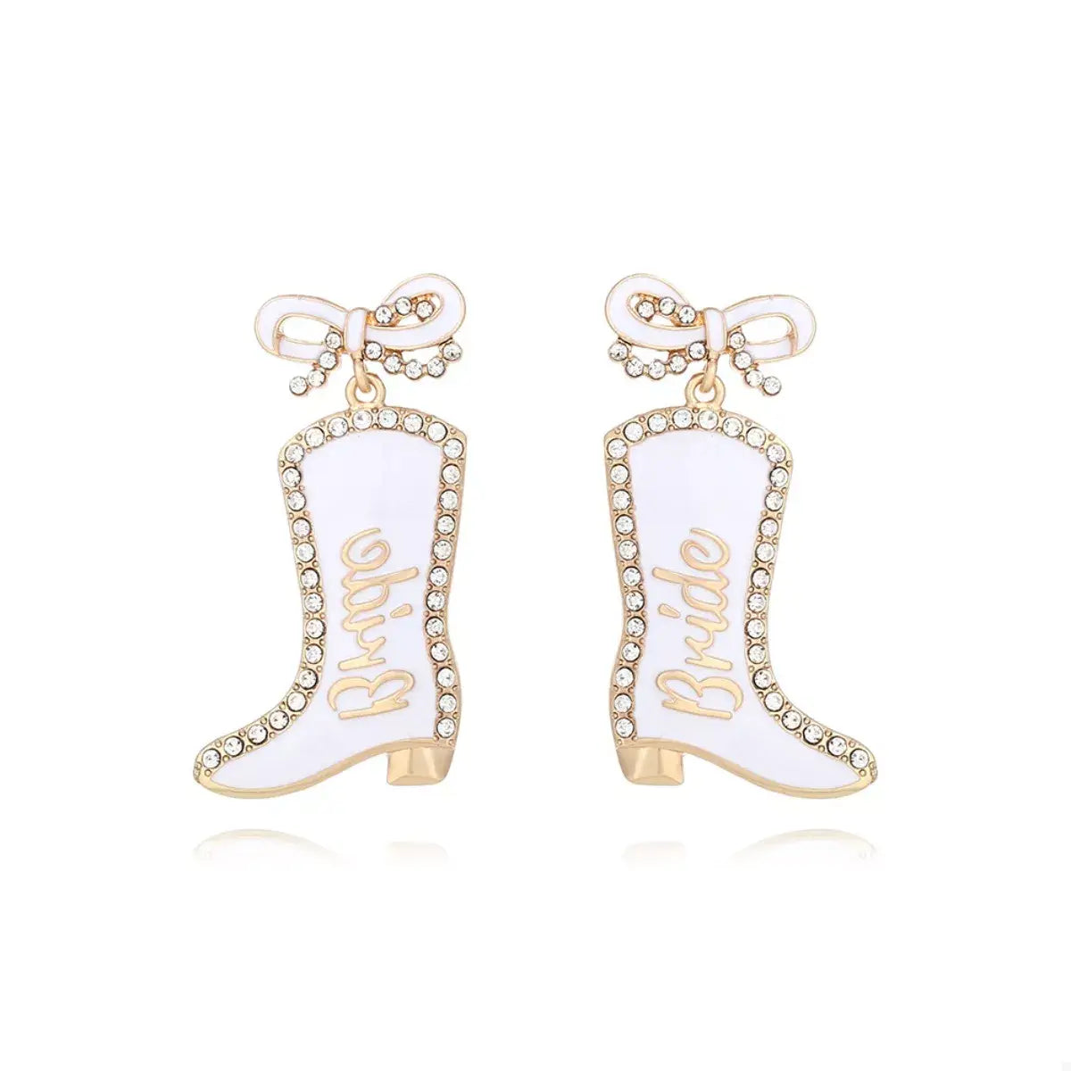 Cowgirl Boot Dangle Earrings with Bow - Trendsi - Flyclothing LLC