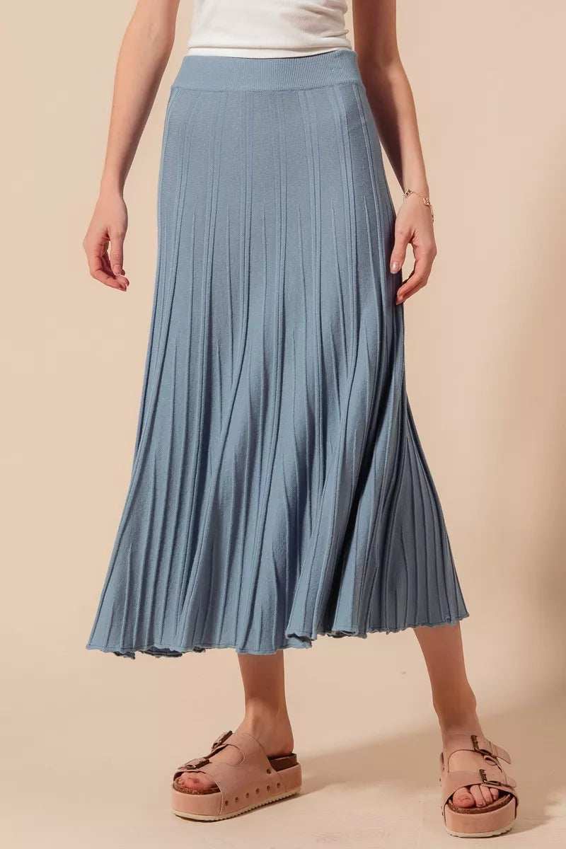 SO ME A Line Knitted Sweater Midi Length Skirt - Trendsi - Flyclothing LLC