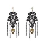 Halloween Lace Skull Necklace and Earrings Jewelry Set - Trendsi - Flyclothing LLC