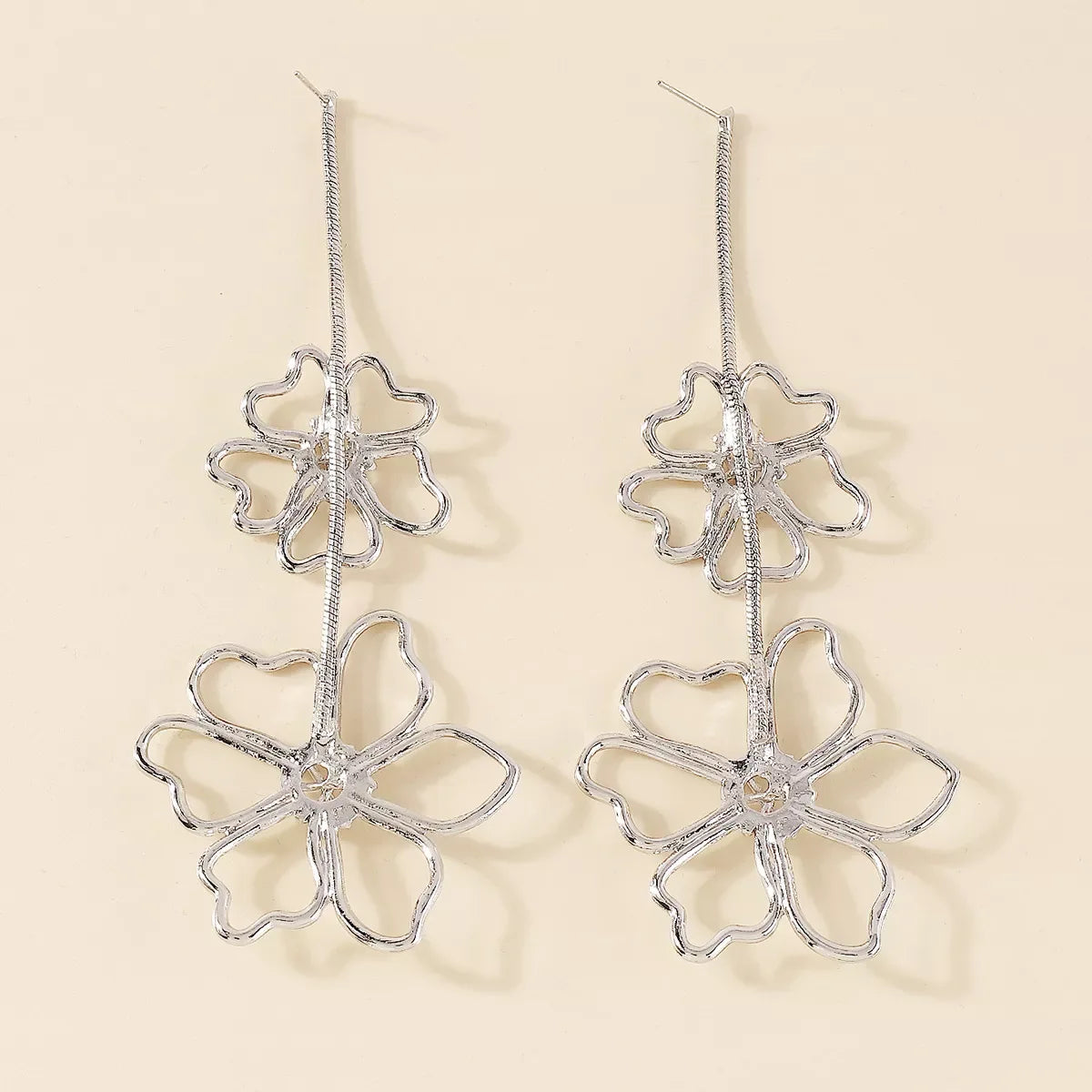 Alloy Flower Dangle Earrings - Trendsi - Flyclothing LLC