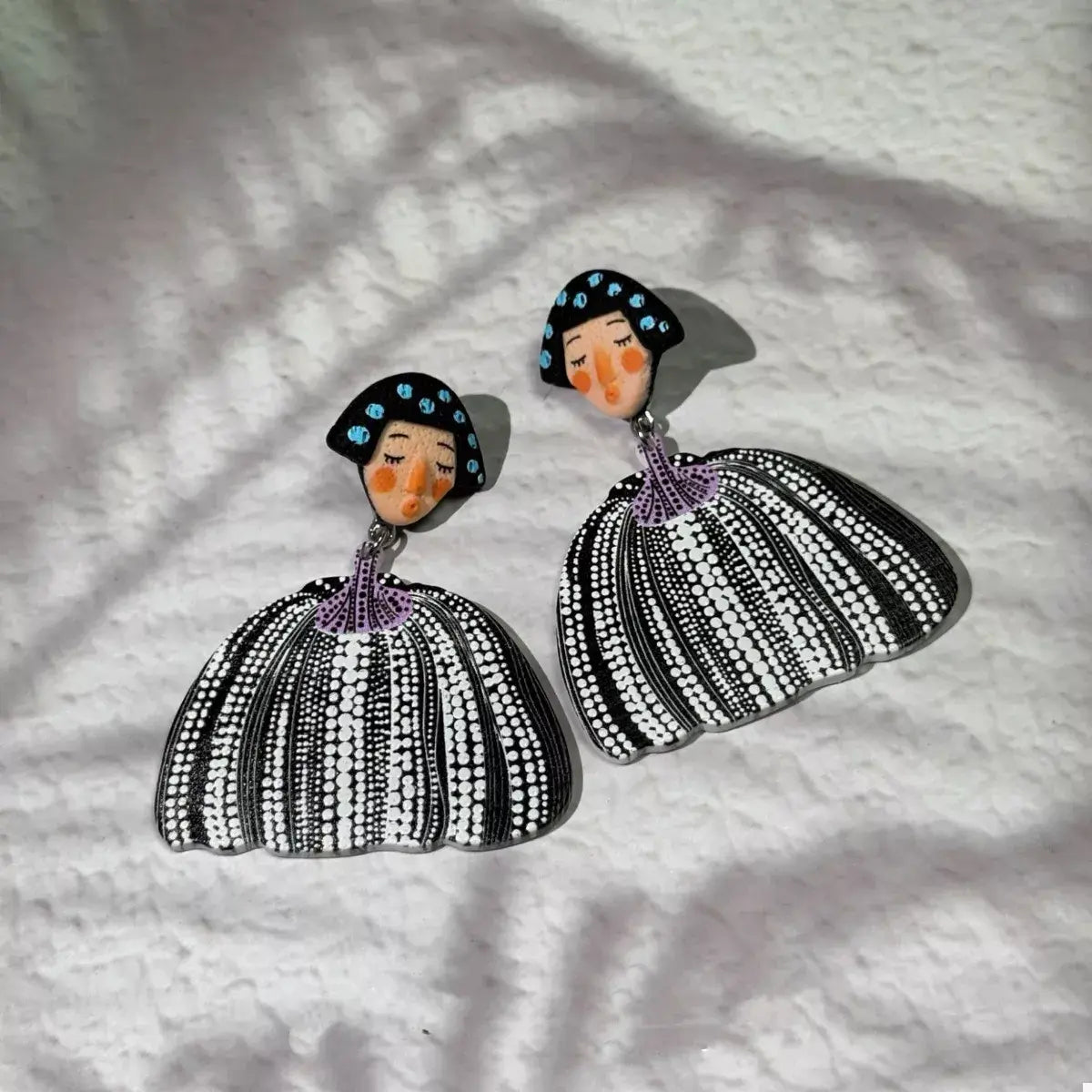 Whimsical Pumpkin Girl Dangle Earrings - Trendsi - Flyclothing LLC
