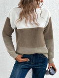 Color Block Boat Neck Sweater - Trendsi - Flyclothing LLC