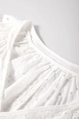 Eyelet V-Neck Long Sleeve Blouse - Trendsi - Flyclothing LLC