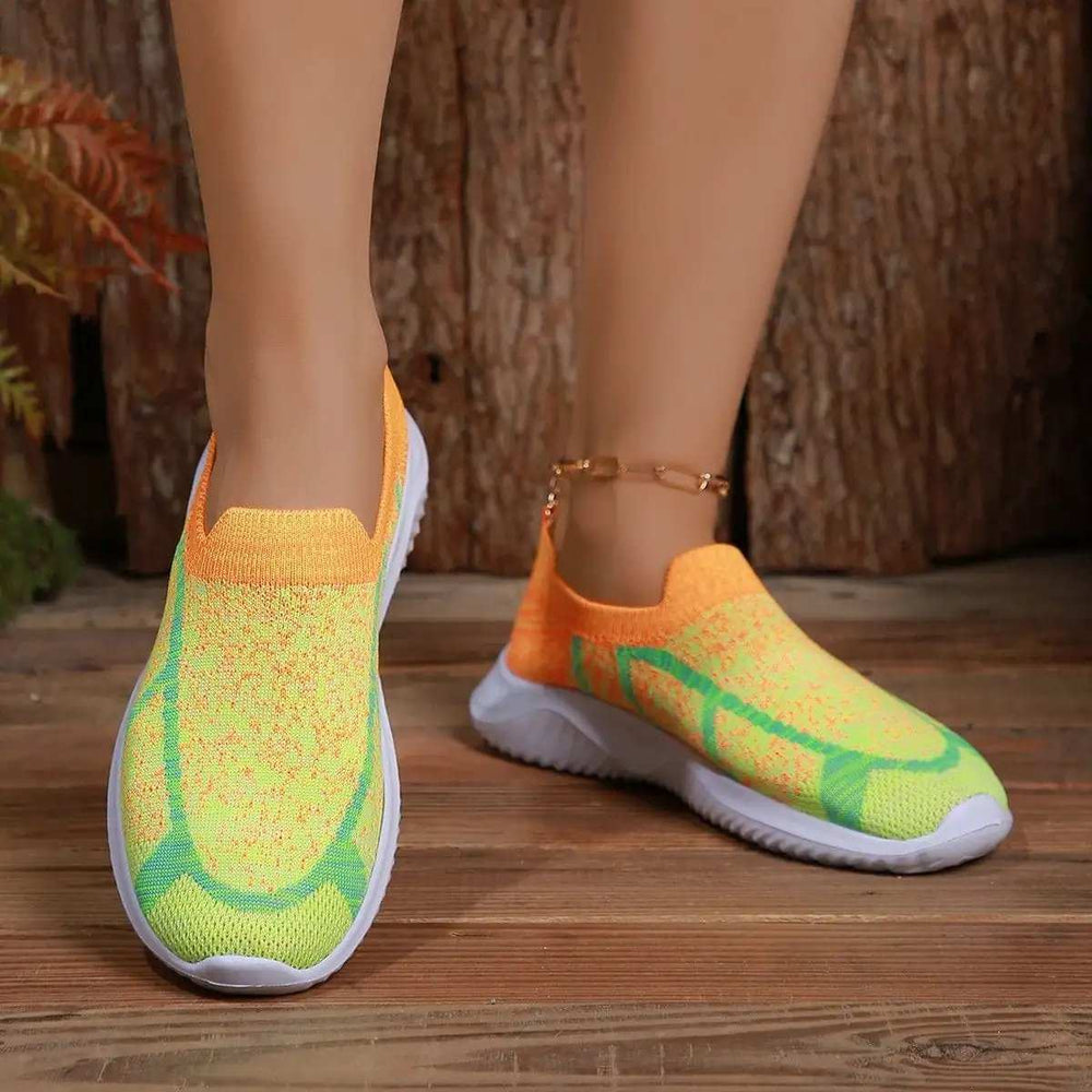 Breathable Mesh Round Toe Sneakers - Trendsi - Flyclothing LLC