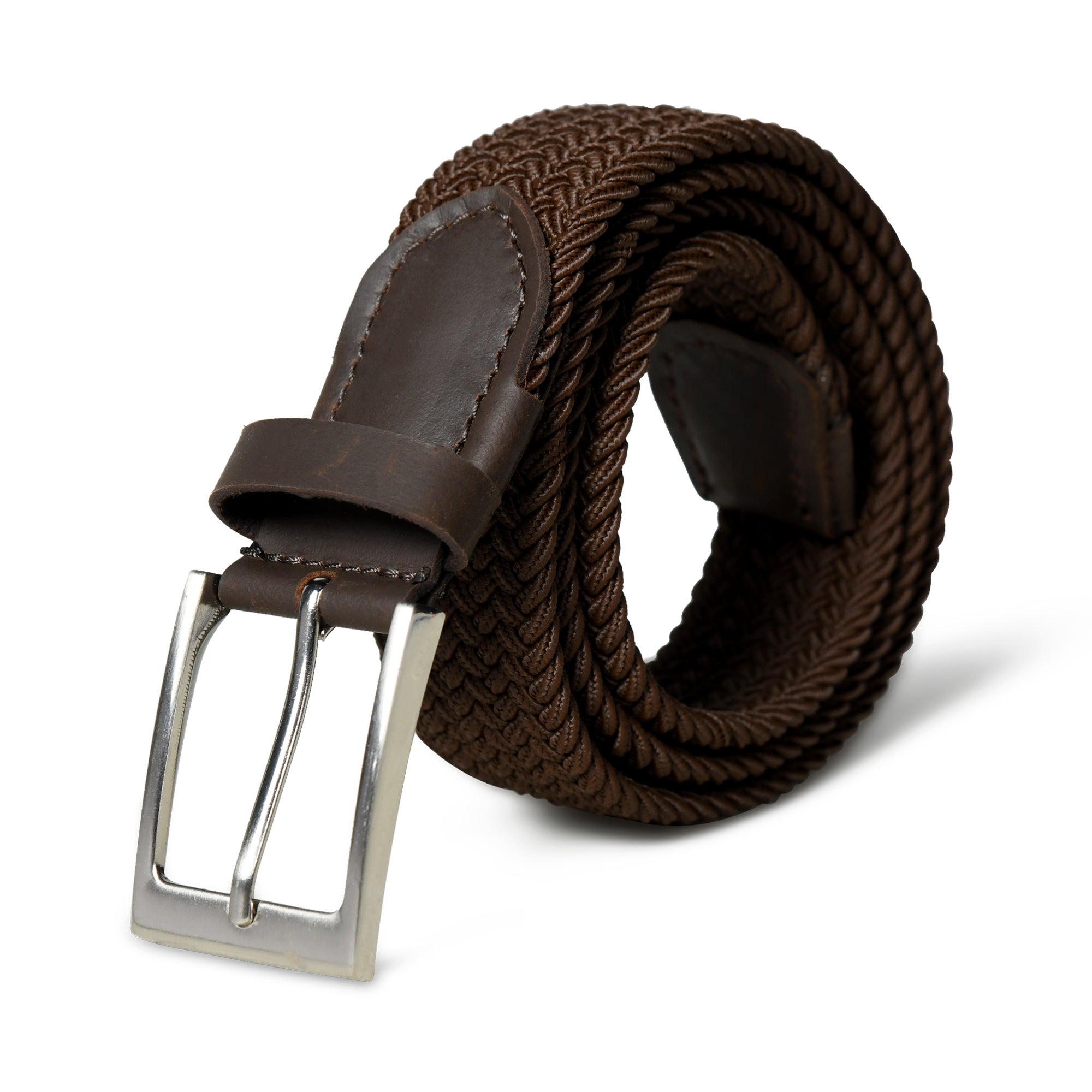 Braided Brown Canvas Belt - Classy Leather Bags - Flyclothing LLC