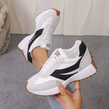 Color‑Blocked Platform Casual Sneakers - Trendsi - Flyclothing LLC