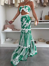 Printed Halter Neck Cami and Skirt Set - Trendsi - Flyclothing LLC