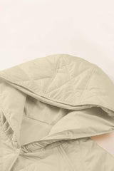 Snap Down Long Sleeve Quilted Winter Coat - Trendsi - Flyclothing LLC