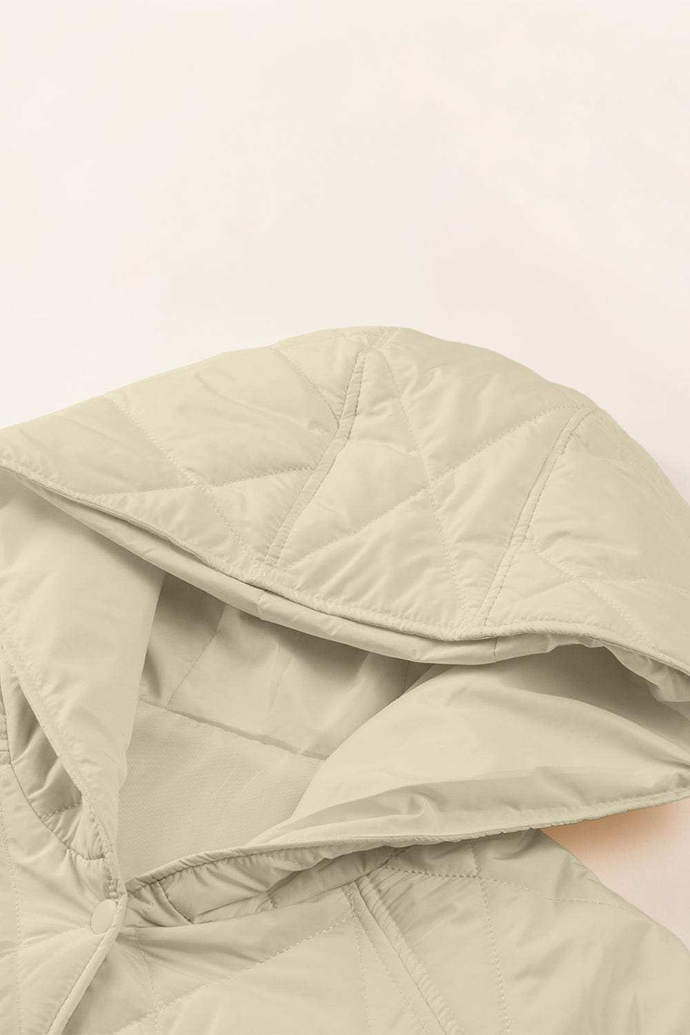 Snap Down Long Sleeve Quilted Winter Coat - Trendsi - Flyclothing LLC