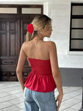 Smocked Bow Tube Top - Trendsi
