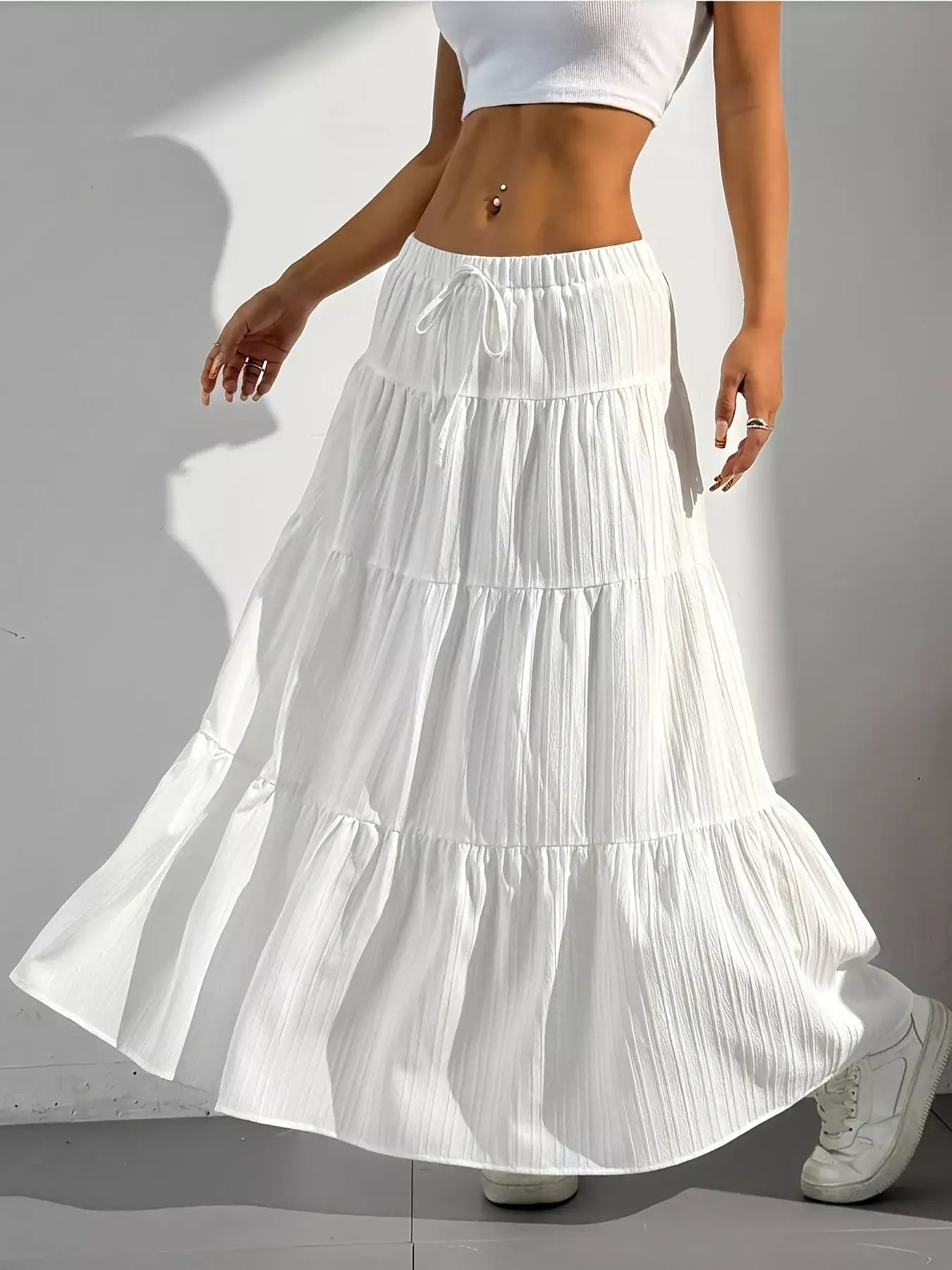 Flowy Tiered Maxi Skirt - Trendsi - Flyclothing LLC